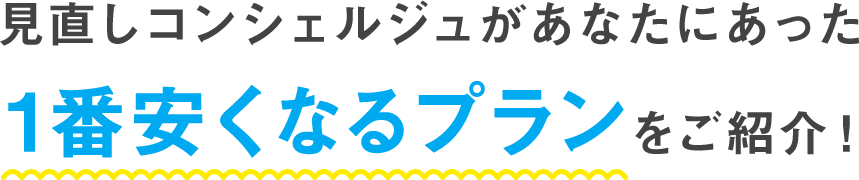 見直しコンシェルジュがあなたに合った1番安くなるプランをご紹介！